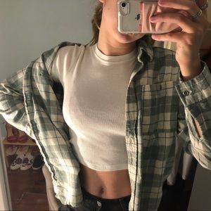Green and White Flannel